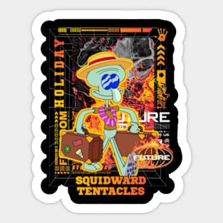 Squidward holiday t-shirt and sticker design family friendly Sticker